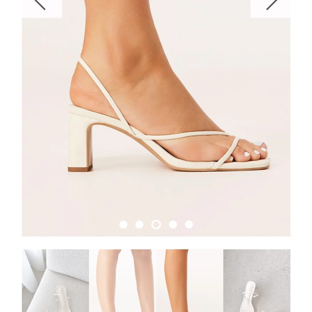 Bellini Cream Strappy Block Heels